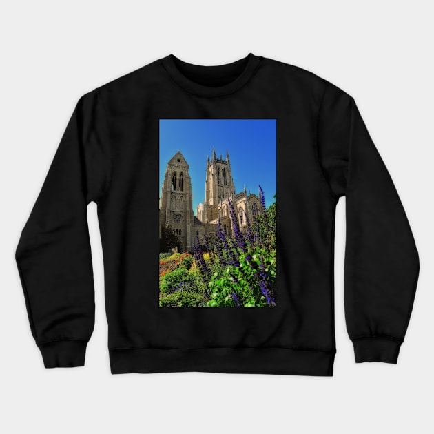 Bryn Athyn Cathedral And Garden Crewneck Sweatshirt by JimDeFazioPhotography